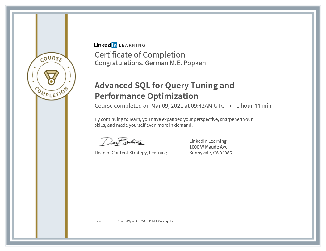 Advanced SQL for Query Tuning and Performance Optimization